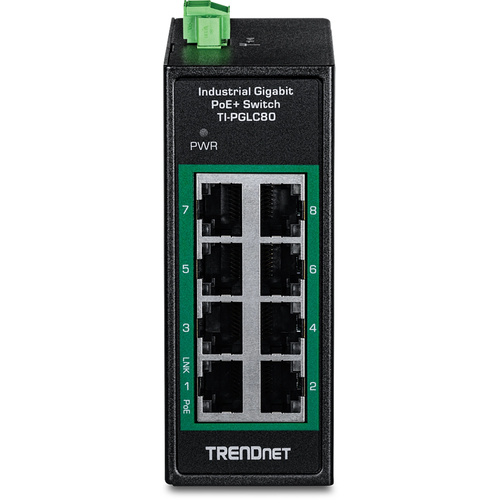 Trendnet TI-PGLC80 network switch Unmanaged Gigabit Ethernet (10/100/1000) Power over Ethernet (PoE) Black