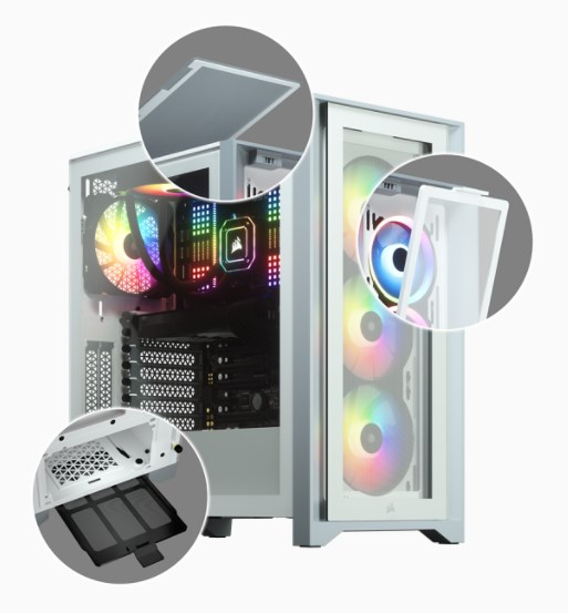 Corsair iCUE 4000X RGB Midi Tower White