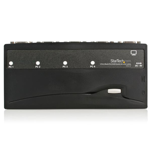 StarTech.com 4 Port Black PS/2 KVM Switch Kit with Cables