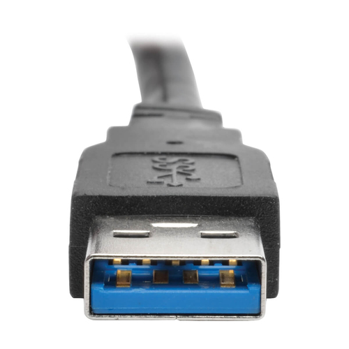 Tripp Lite USB 3.0 All-in-One Keystone/Panel Mount Extension Cable (M/F), Angled Connector, Black, 0.31 m