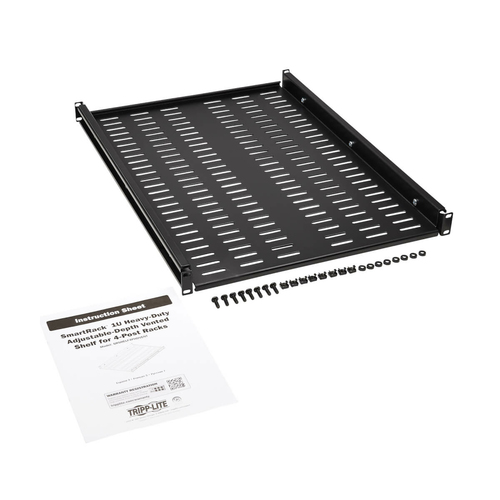 Tripp Lite SRSHELF4PHDVENT SmartRack Adjustable-Deep Steel Rack Shelf - 1U, Vented, 250 lb. (113 kg) Capacity