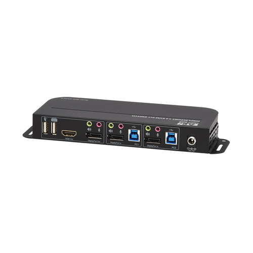 Tripp Lite B005-DPUA2-K 2-Port DisplayPort/USB KVM Switch - 4K 60 Hz, HDR, HDCP 2.2, IR, DP 1.4, USB Sharing, USB 3.0 Cables