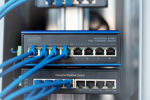 Digitus 8 port Fast Ethernet network switch, industrial, unmanaged, 1 RJ45 uplink