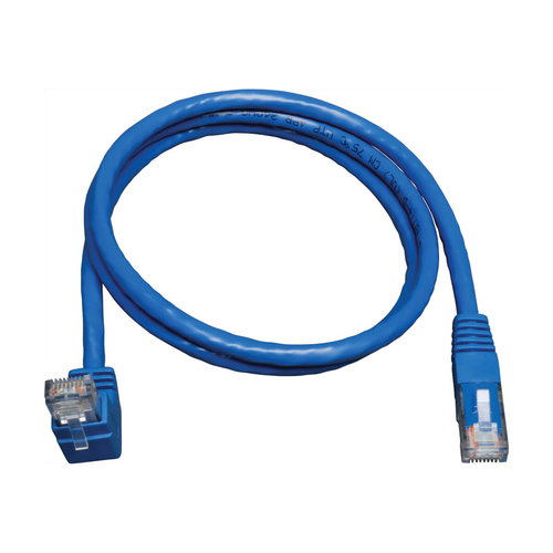 Tripp Lite N204-003-BL-UP Up-Angle Cat6 Gigabit Molded UTP Ethernet Cable (RJ45 Right-Angle Up M to RJ45 M), Blue, 3 ft. (0.91 m)