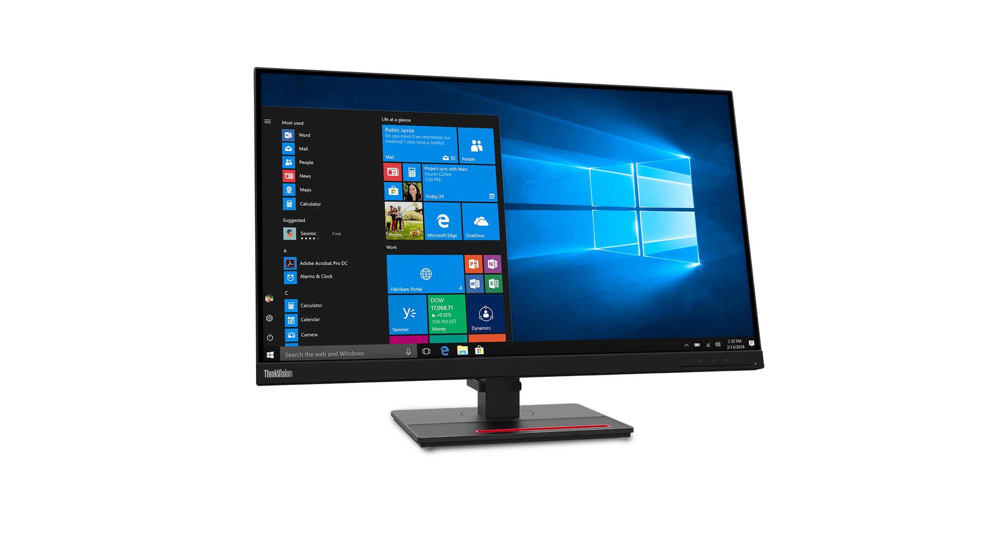 Lenovo ThinkVision T27q-20 68.6 cm (27") 2560 x 1440 pixels Quad HD LCD Black