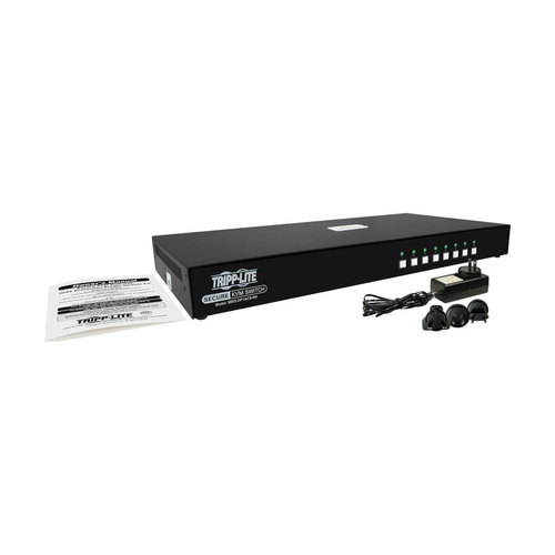 Tripp Lite B002-DP1AC8-N4 Secure KVM Switch, 8-Port, Single Head, DisplayPort to DisplayPort, 4K, NIAP PP4.0, Audio, CAC, TAA