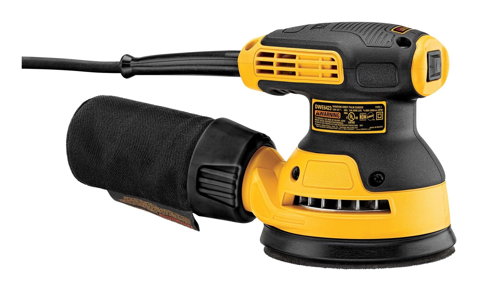 DeWALT DWE6423-QS portable sander Orbital sander 12000 OPM Black  Yellow 280 W