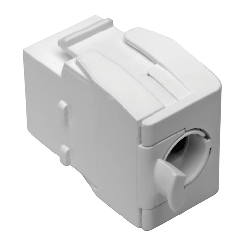 Tripp Lite N238-001-GY-TF Keystone Jack Cat6/Cat5e, RJ45, Shuttered, Dust Cap - Toolless, PoE/PoE+ Compliant, White, TAA