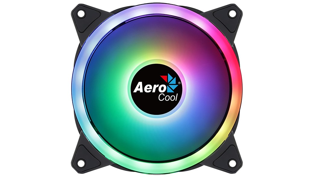 Aerocool DUO12 PC Fan 12cm ARGB LED Dual Ring Antivibration 6 Pins Black