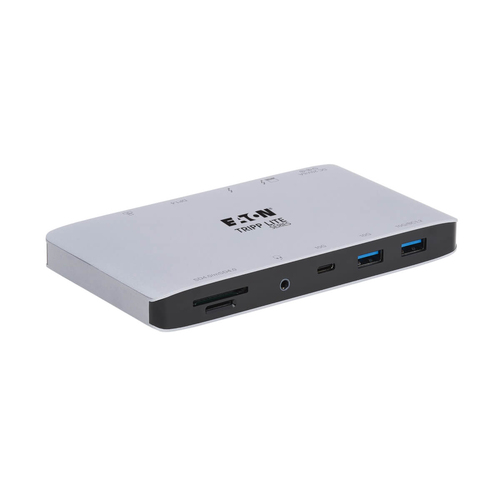 Tripp Lite MTB3-DOCK-03INT Thunderbolt 3 Dock with USB-C Compatibility, Dual Display - 8K DisplayPort, USB 3.2 Gen 2 10G, USB-A/USB-C Hub, GbE, International Plug Adapters