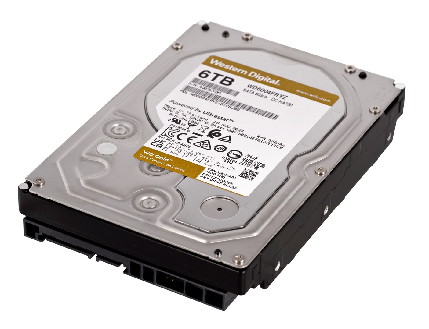 Western Digital Gold WD6004FRYZ internal hard drive 6 TB 7200 RPM 128 MB 3.5" Serial ATA III
