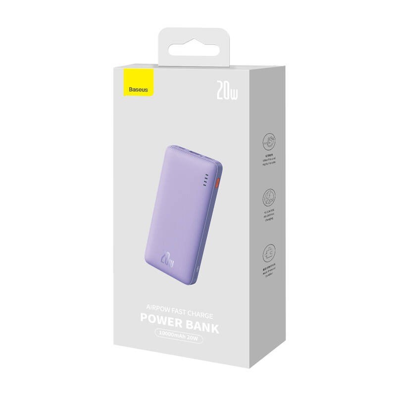 Baseus Airpow Lithium polymer power bank 10000 mAh 20 W Purple