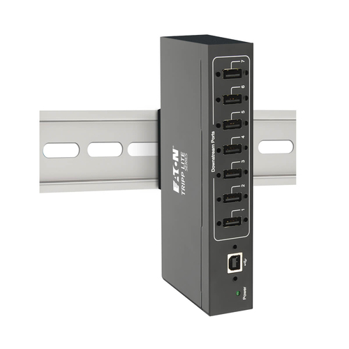 Tripp Lite U223-007-IND-1 7-Port Industrial-Grade USB 2.0 Hub - 15 kV ESD Immunity, Metal Housing, Wall/DIN Mountable