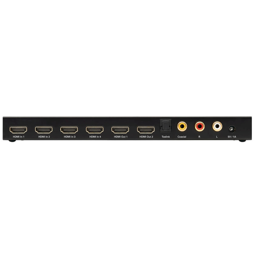 Tripp Lite B118-2X4-4K-A 4x2 HDMI Matrix Switch/Splitter with Audio Extractor - 4K 60 Hz, IR Control, HDCP 2.2, 4:4:4