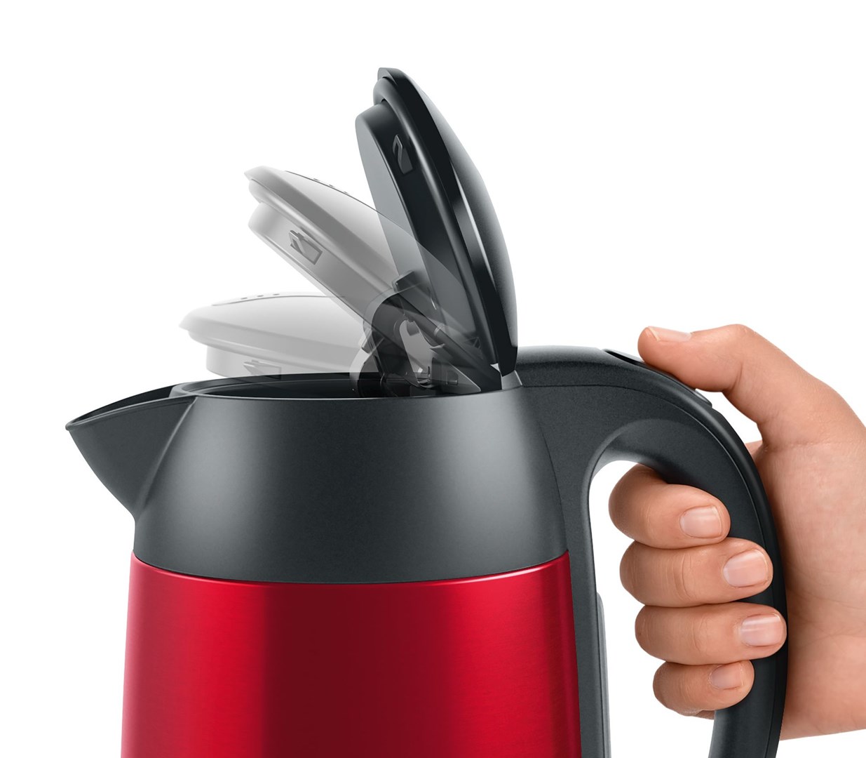 Bosch TWK3P424 electric kettle 1.7 L 2400 W Grey Red .
