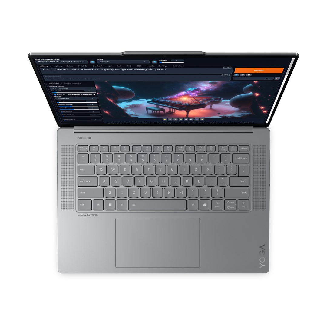 Lenovo Yoga Slim 7i Gen 9 Aura Edition Intel Core Ultra 7 256V Laptop 38.9 cm (15.3") Touchscreen 2.8K 16 GB LPDDR5x-SDRAM 512 GB SSD Wi-Fi 7 (802.11be) Windows 11 Home Grey