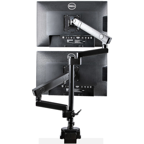 StarTech.com Desk Mount Dual Monitor Arm, Full Motion Monitor Mount for 2x VESA Displays up to 32" (17.6lb/8kg), Height Adjustable, Clamp/Grommet Mount, Mechanical Spring