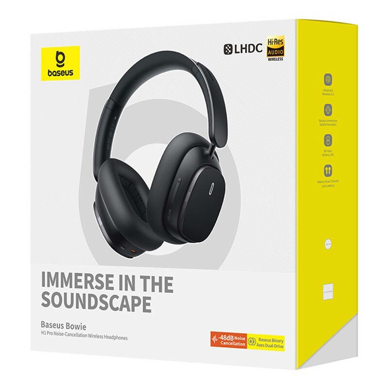 Baseus Bowie H1 Pro Headset Wireless Head-band Music USB Type-C Bluetooth Black