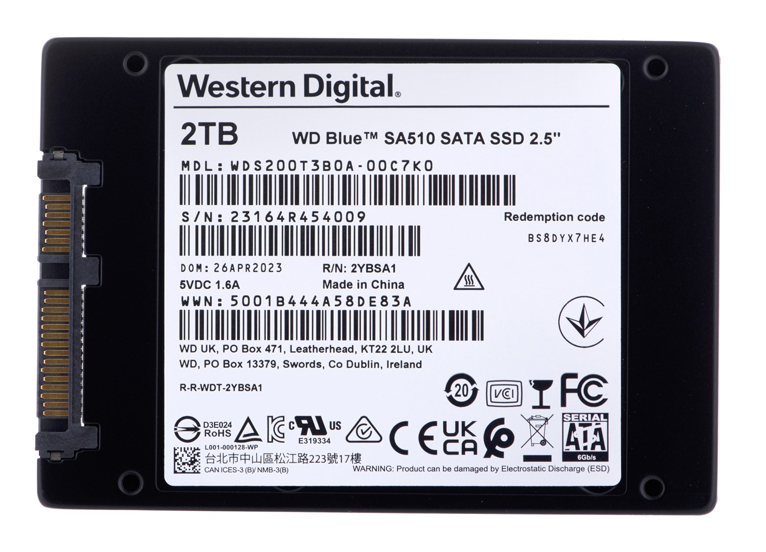 Western Digital Blue SA510 2 TB 2.5" Serial ATA III