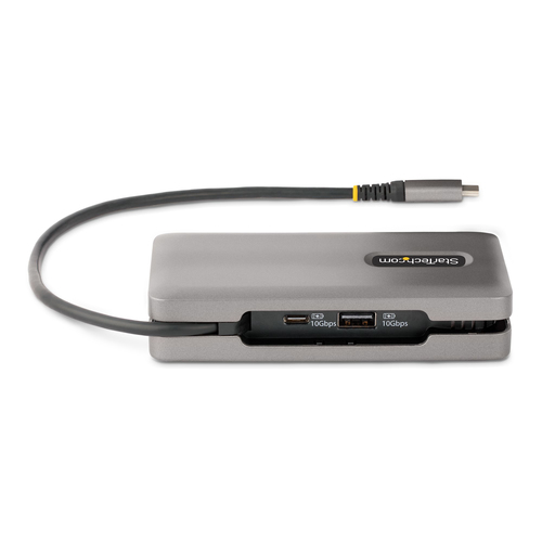 StarTech.com USB-C Multiport Adapter - 4K 60Hz HDMI/DP - 3-Port USB Hub - 100W Power Delivery Pass-Through - GbE - Travel Mini Docking Station w/ Charging - 1ft/30cm Wrap-Around Cable