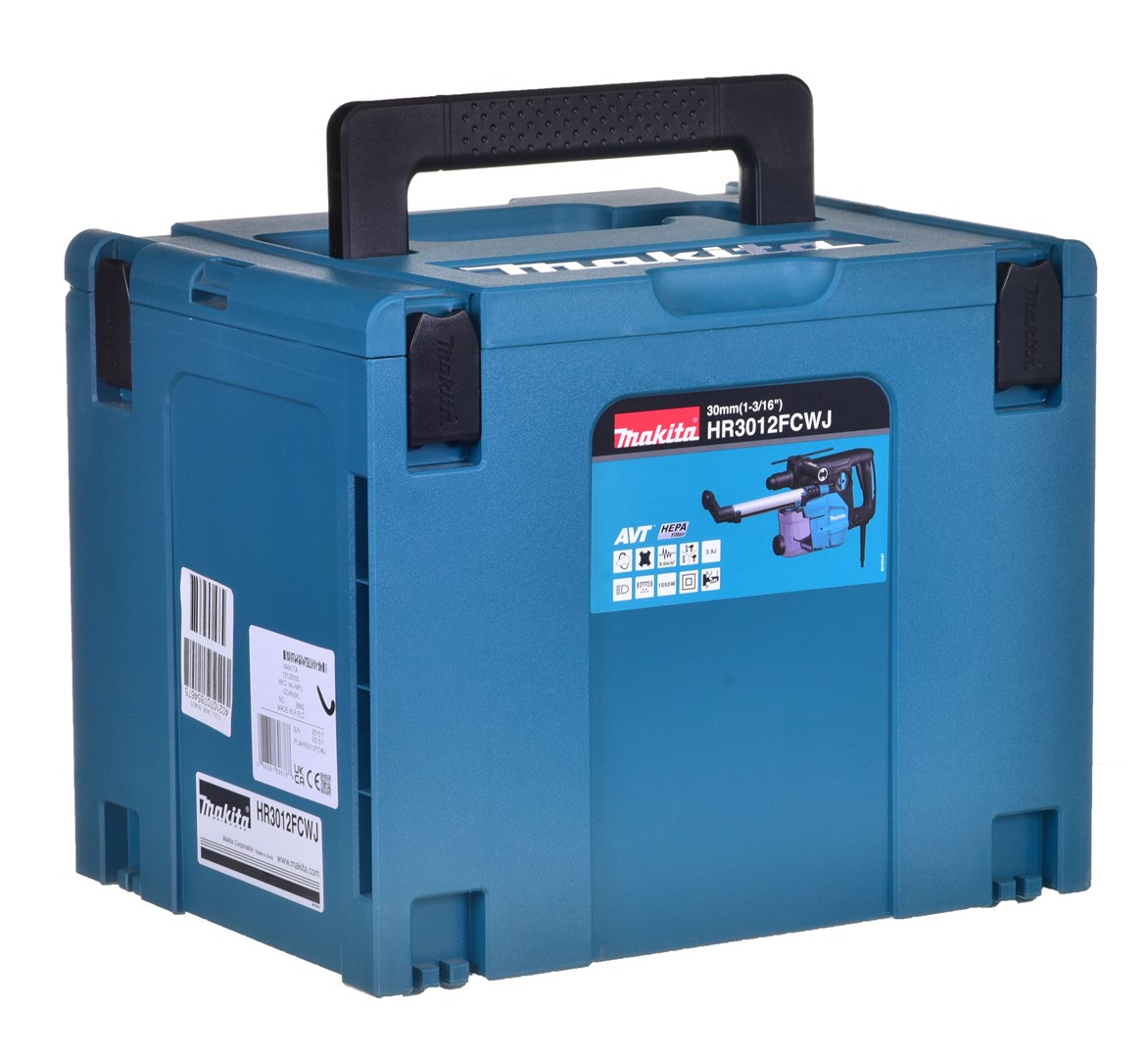 MAKITA HR3012FCWJ rotary hammer SDS-Plus 3 9J 1050W AVT MAKPAC Black  Blue