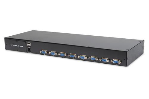 Digitus 17" LCD KVM Console, 8-Port VGA, US Keyboard