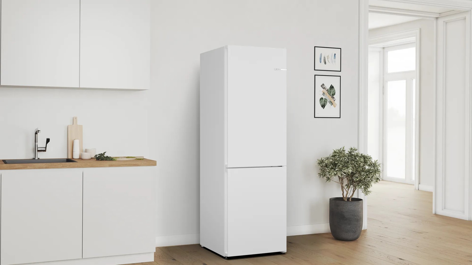 Bosch Serie 4 KGN362WDF fridge-freezer Freestanding 321 L D White
