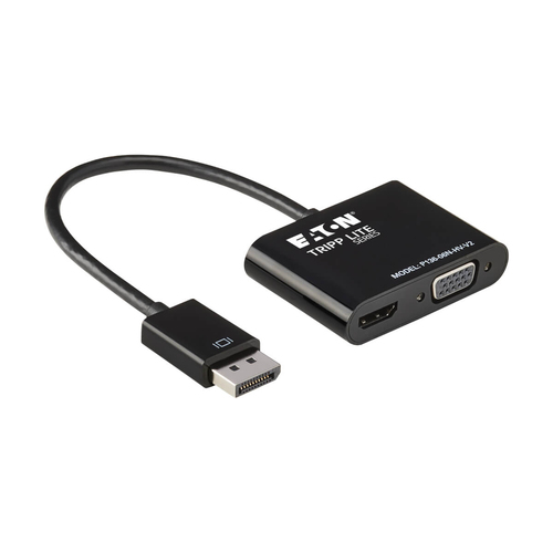 Tripp Lite P136-06N-HV-V2 DisplayPort to VGA/HDMI All-in-One Converter Adapter, DP ver 1.2, 4K 30 Hz HDMI