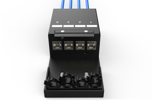 Digitus Consolidation point box, 4-port Keystone modules with intelligent cable manager
