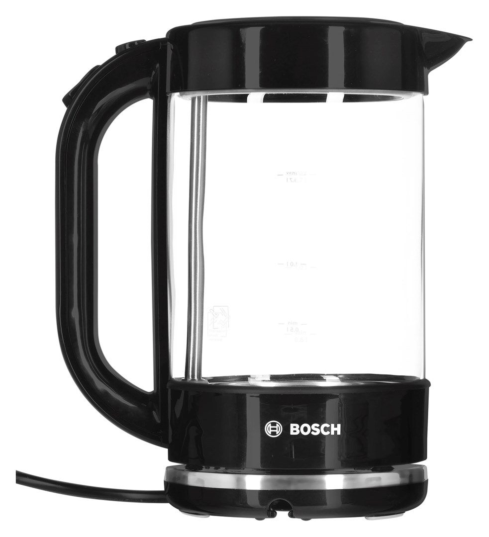 Bosch TWK70B03 electric kettle 1.7 L 2400 W Black, Transparent