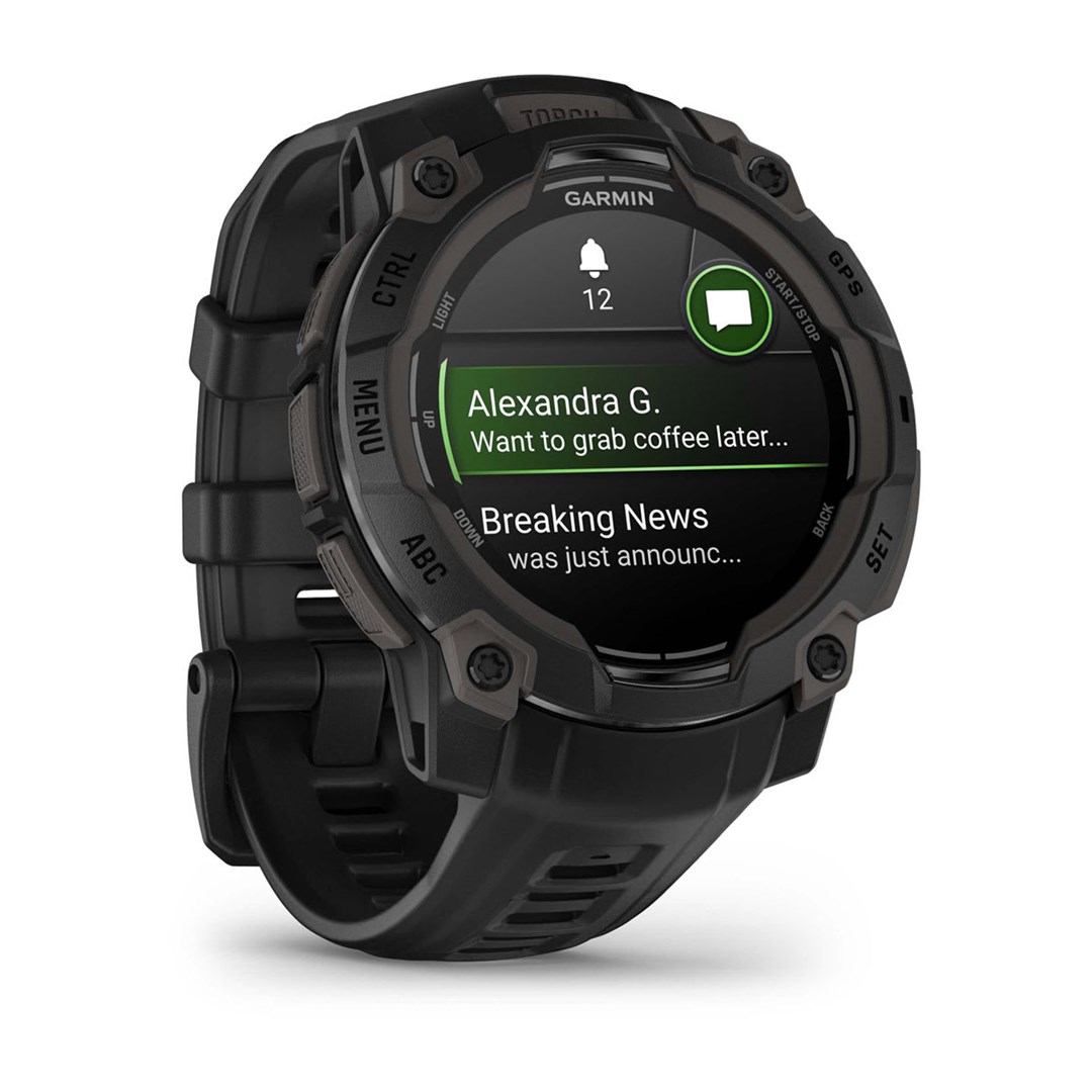 Garmin Instinct 3 AMOLED 3.05 cm (1.2") 45 mm Digital 390 x 390 pixels Touchscreen Black GPS (satellite)