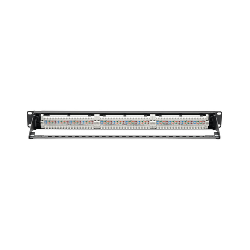 Tripp Lite N052-P24 Cat5e 24-Port Patch Panel - PoE+ Compliant, 110/Krone, 568A/B, RJ45 Ethernet, 1U Rack-Mount, TAA