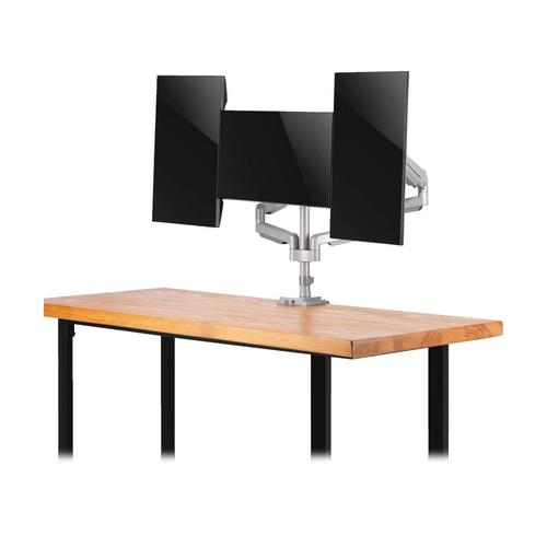 Tripp Lite DDR1730TAL Triple-Display Gas-Spring Flex-Arm Desktop Clamp and Grommet for 17” to 30” Flat-Screen Displays - USB and Audio Ports, Aluminum