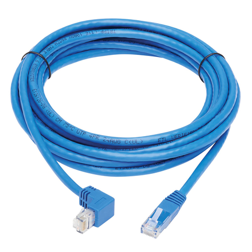 Tripp Lite N204-015-BL-DN Down-Angle Cat6 Gigabit Molded UTP Ethernet Cable (RJ45 Right-Angle Down M to RJ45 M), Blue, 15 ft. (4.57 m)