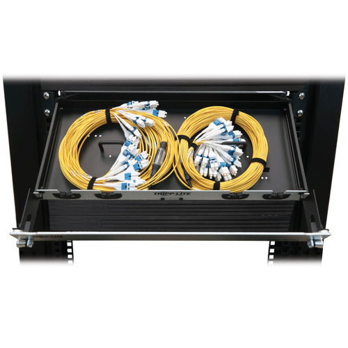 Tripp Lite Preloaded Fiber Panel, 1U - 2x (12x LC/LC Duplex M/M) 24F Trunk Cables, OS2 Singlemode, 10 m (32.8 ft.)