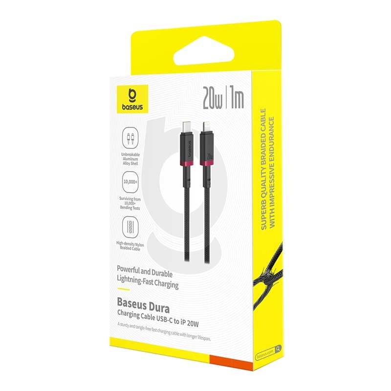Baseus Dura Type C fast charging cable for iP 20 W 1 m Black Red