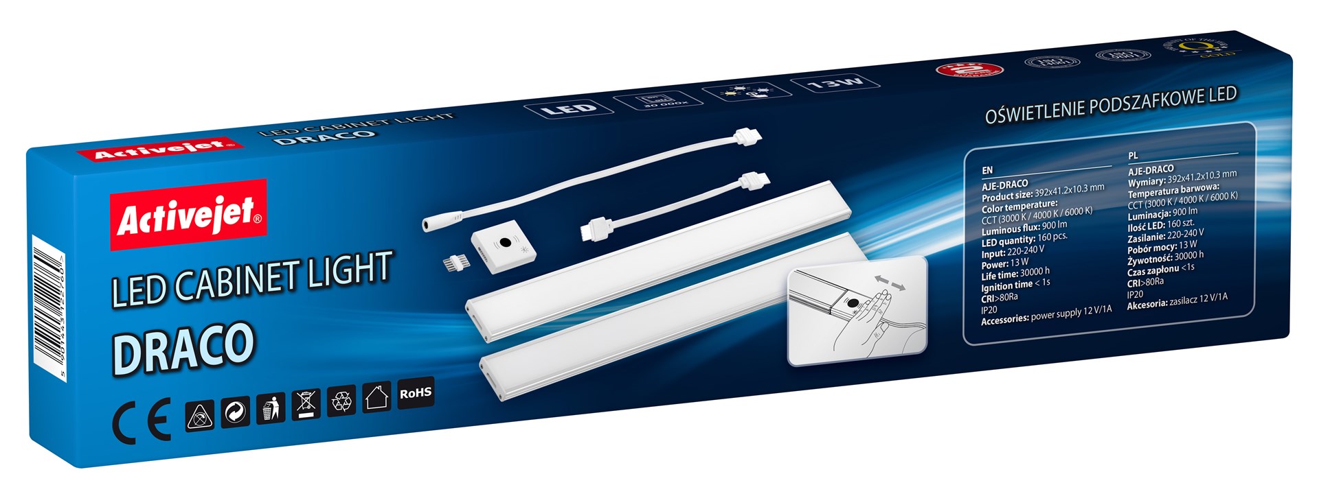 Activejet Set of LED under-cabinet lamps AJE-DRACO