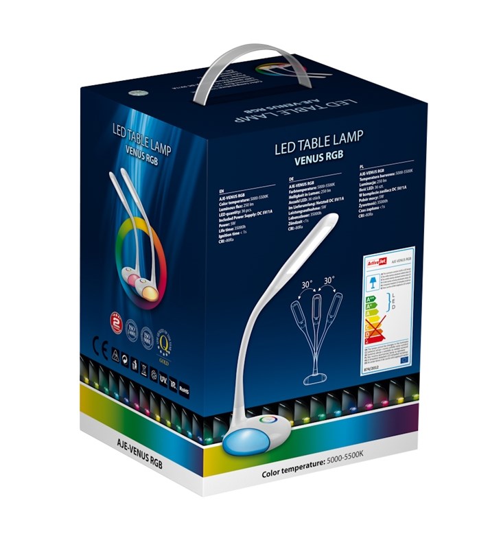Activejet LED desk lamp VENUS with RGB base