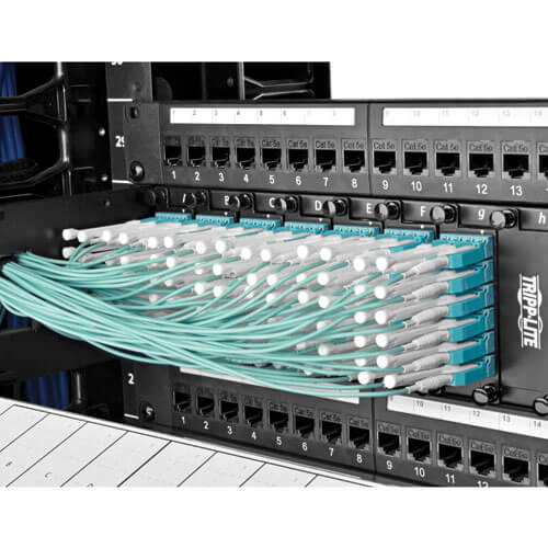 Tripp Lite N820-02M-T 10Gb Duplex Multimode 50/125 OM3 LSZH Fiber Patch Cable with Push/Pull Tab Connectors, (LC/LC) - Aqua, 2M (6 ft.)