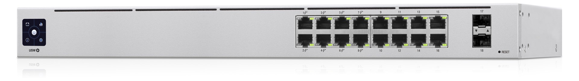 Ubiquiti UniFi 16-Port PoE Managed L2/L3 Gigabit Ethernet (10/100/1000) Power over Ethernet (PoE) 1U Silver