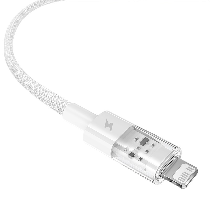 Baseus Gem USB to IP 2.4A fast charging cable 1 m White