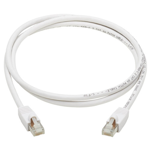 Tripp Lite N262AB-003-WH Safe-IT Cat6a 10G Snagless Antibacterial S/FTP Ethernet Cable (RJ45 M/M), PoE, White, 3 ft. (0.91 m)