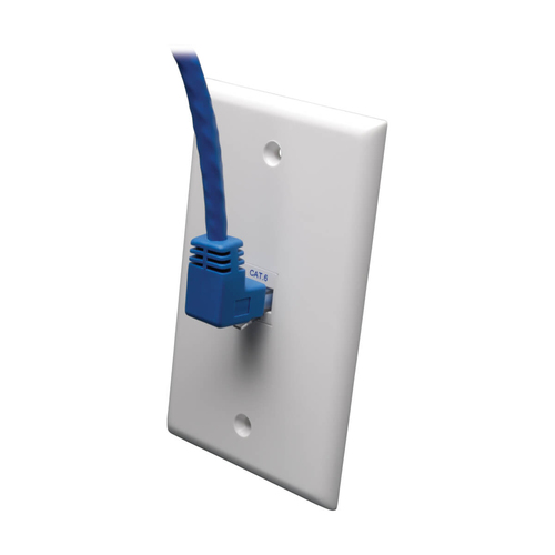 Tripp Lite N204-003-BL-UP Up-Angle Cat6 Gigabit Molded UTP Ethernet Cable (RJ45 Right-Angle Up M to RJ45 M), Blue, 3 ft. (0.91 m)