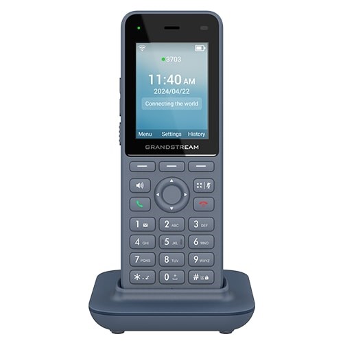 CORDLESS WI-FI IP PHONE WITH INTEGRATED DUAL-BAND WI-FI 6 802.11A/B/G/N/AC/AX  AND 12-HOUR TALK TIME