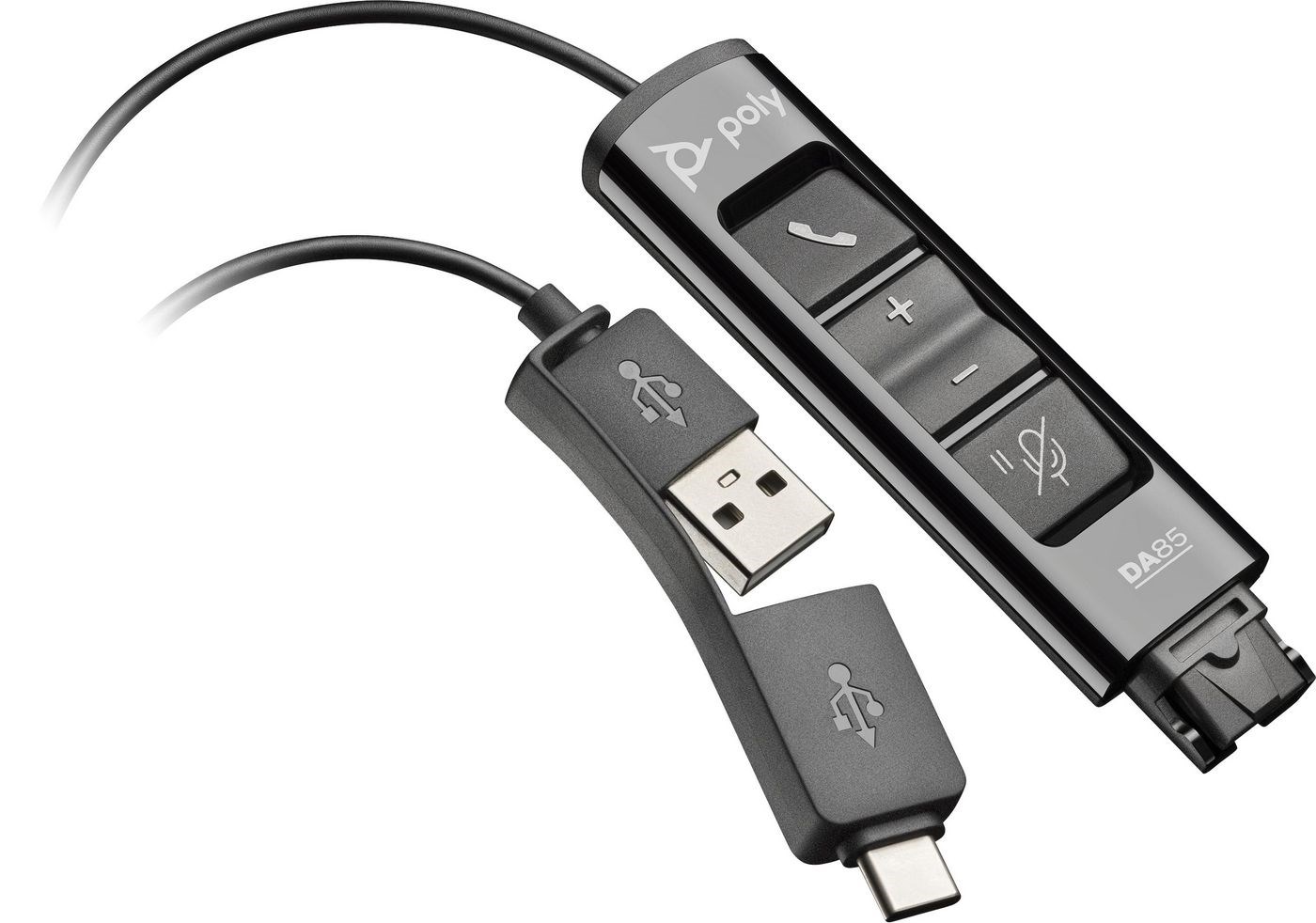 Poly DA85 USB to QD Black Adapter TAA