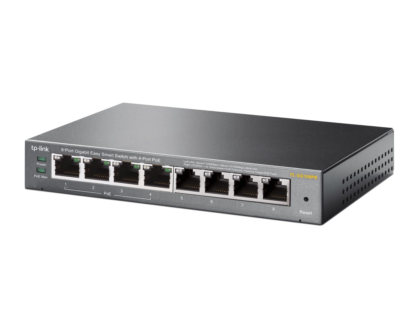 TP-Link TL-SG108PE network switch Managed L2 Gigabit Ethernet (10/100/1000) Power over Ethernet (PoE) Black