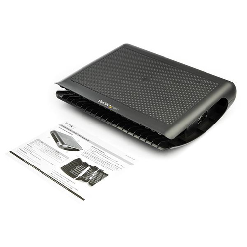 StarTech.com Ergonomic Foot Rest - Rocking Footrest w/ Cable Management/Storage - Under Desk Foot Support Stand - Comfortable Black Foot Rest for Office/Computer Workstation - Non Slip Rocker