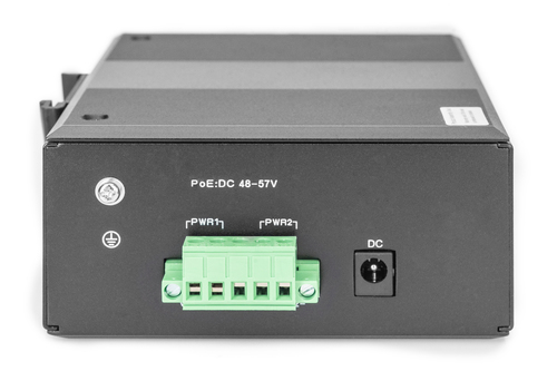 Digitus 7 Port Gigabit Ethernet Netzwerk PoE Switch, Industrial, Unmanaged, 1PD Port