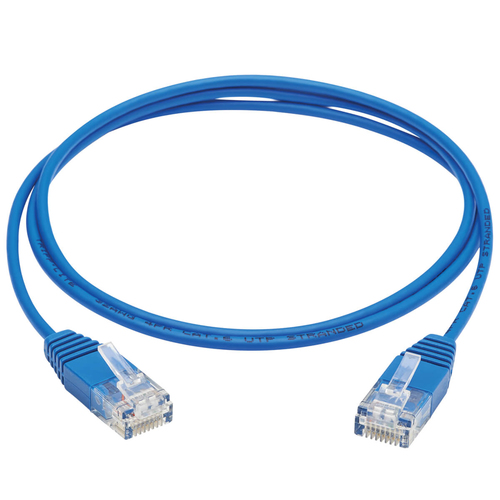 Tripp Lite N200-UR03-BL Cat6 Gigabit Molded Ultra-Slim UTP Ethernet Cable (RJ45 M/M), Blue, 3 ft. (0.91 m)