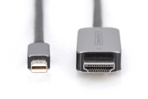 Digitus 8K Mini DisplayPort Adapter Cable, Mini DP - HDMI Type A